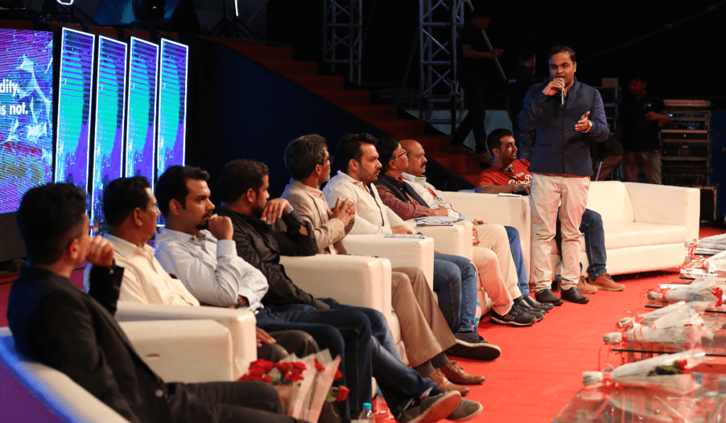 Ketan Mohitkar speaking at mankapur stadium