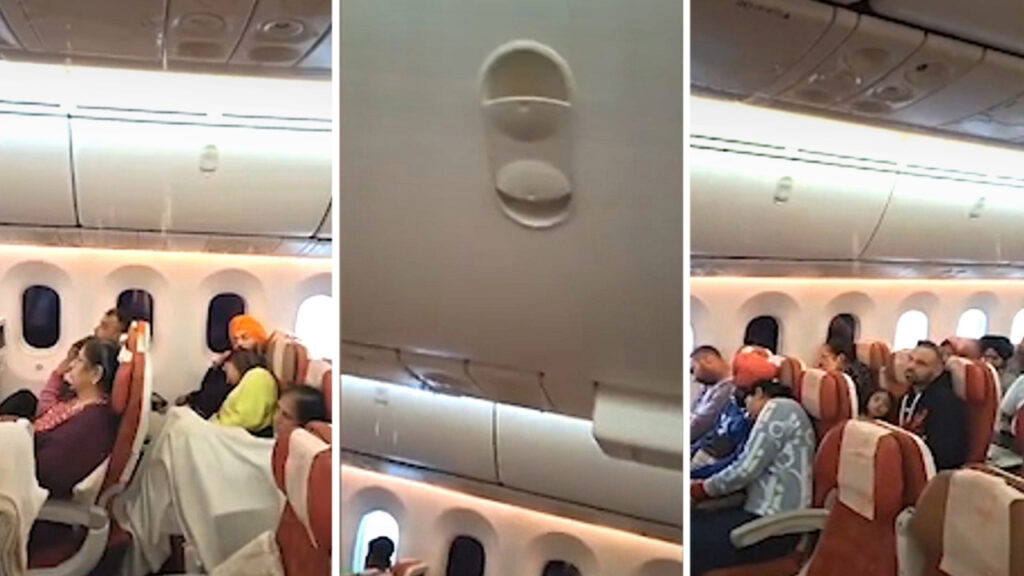 Water leaks through overhead bins on Air India flight