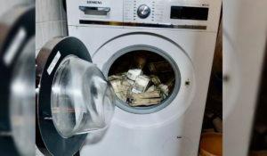 Cash in washing machine