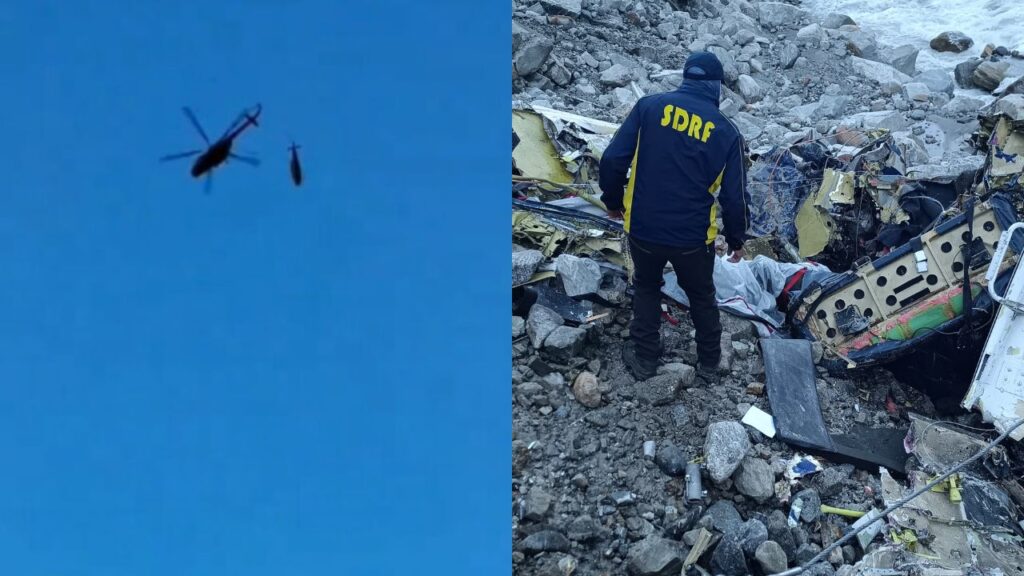 Helicopter Crashes in Kedarnath During Airlift by MI-17 Chopper