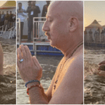 Anupam Kher takes holy dip in Triveni Sangam at Maha Kumbh Mela