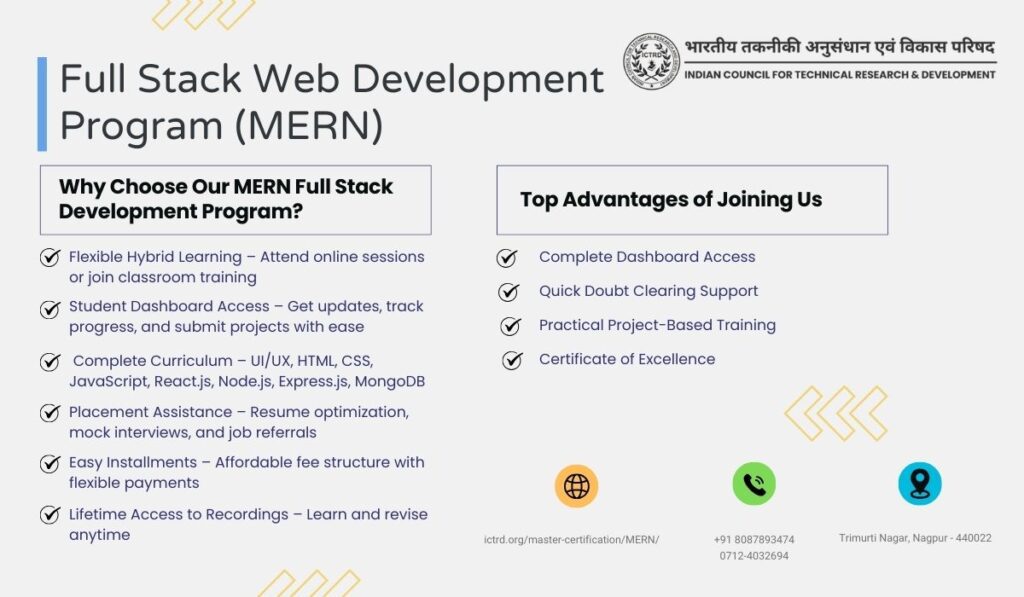 Full Stack Web Development Program (MERN) Top Advantages