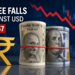 Rupee slips 4 paise to settle at 96.57 against U.S. dollar