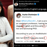 Rahul Gandhi Critic Faces Social Media Backlash Over English Grammar Mistakes