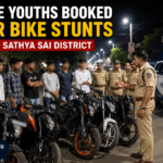 Police Book Nine Youths for Performing Bike Stunts on Roads in Sri Sathya Sai District